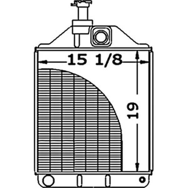 Aftermarket New Tractor Radiator Fits Massey Ferguson 575 3 Rows of Tubes 1876608M3 - main
